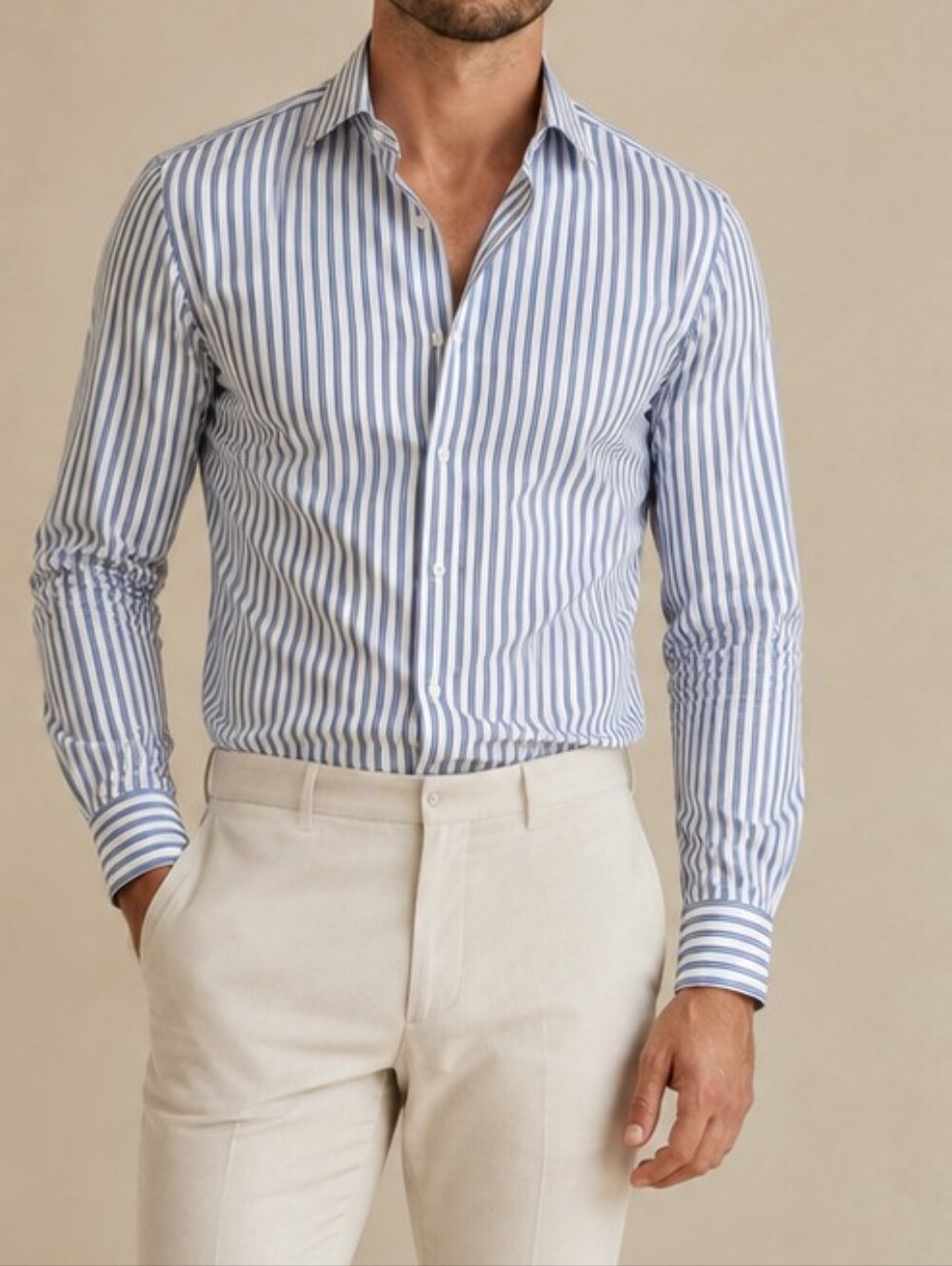 Michael Bastian Men's Striped Dress Shirt Made in Italy 15.5 39 Medium M